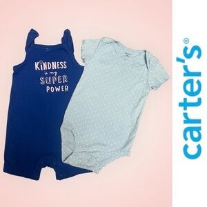 Carter's Navy and Light Blue Baby Bodysuits